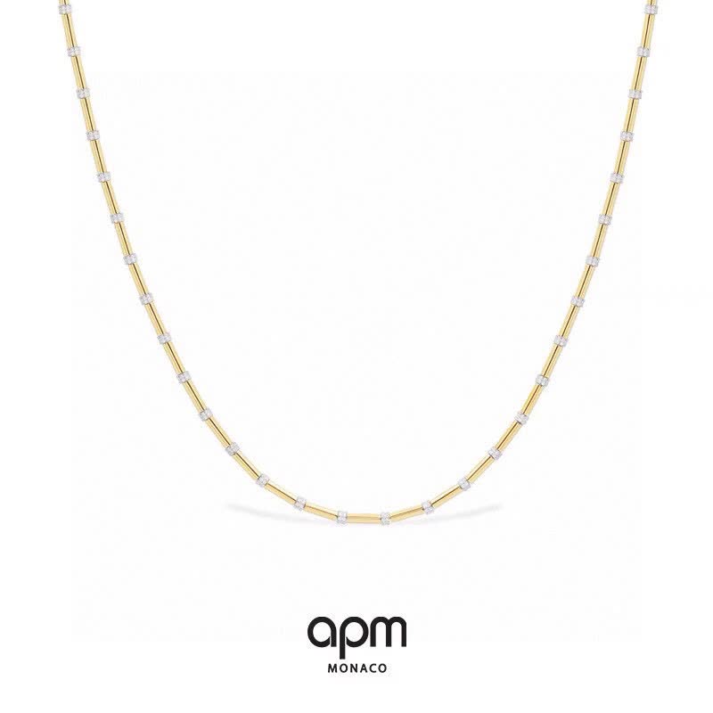 APM Monaco Yellow Gold and Diamond Necklace